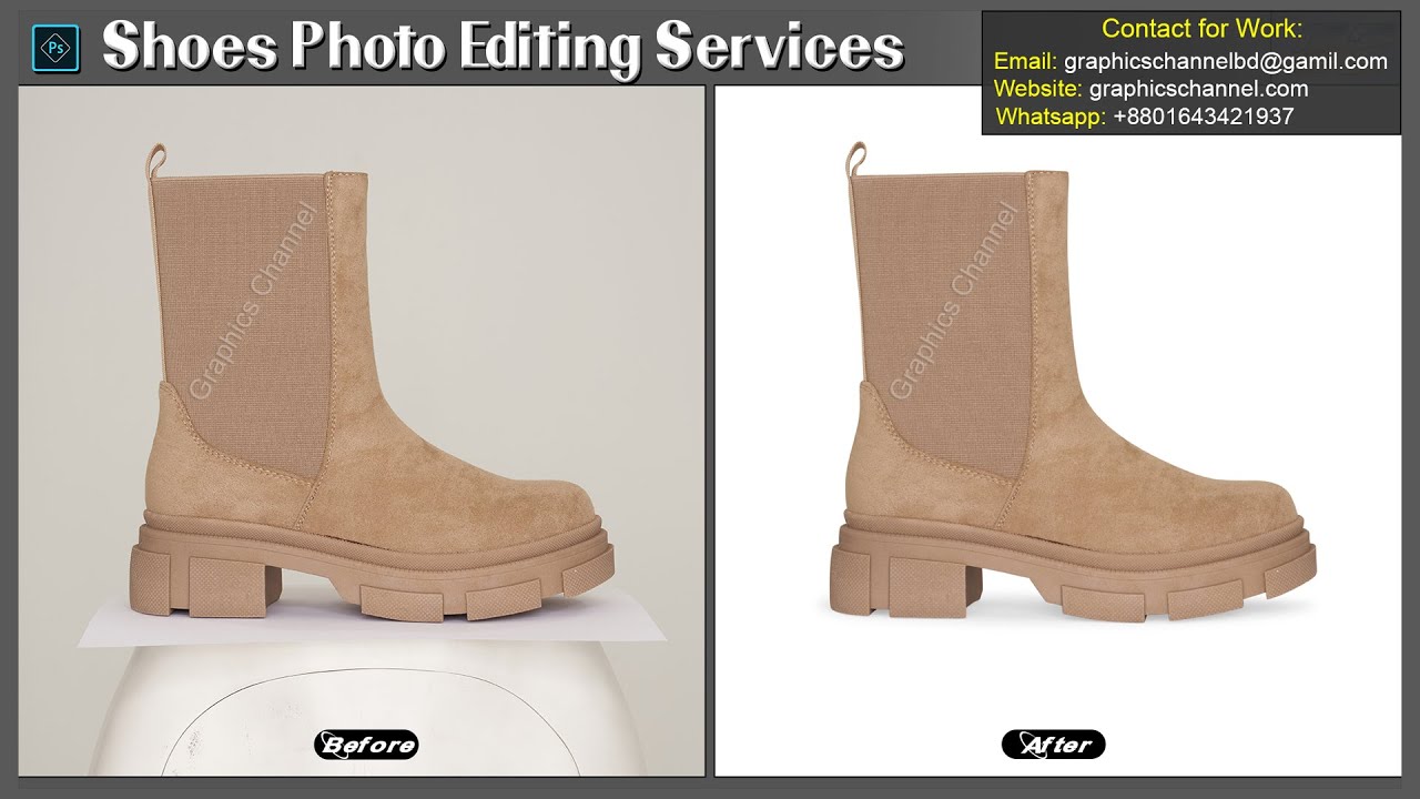 Shoes photo editing services | Ecommerce Photo Editing | By Graphics Channel