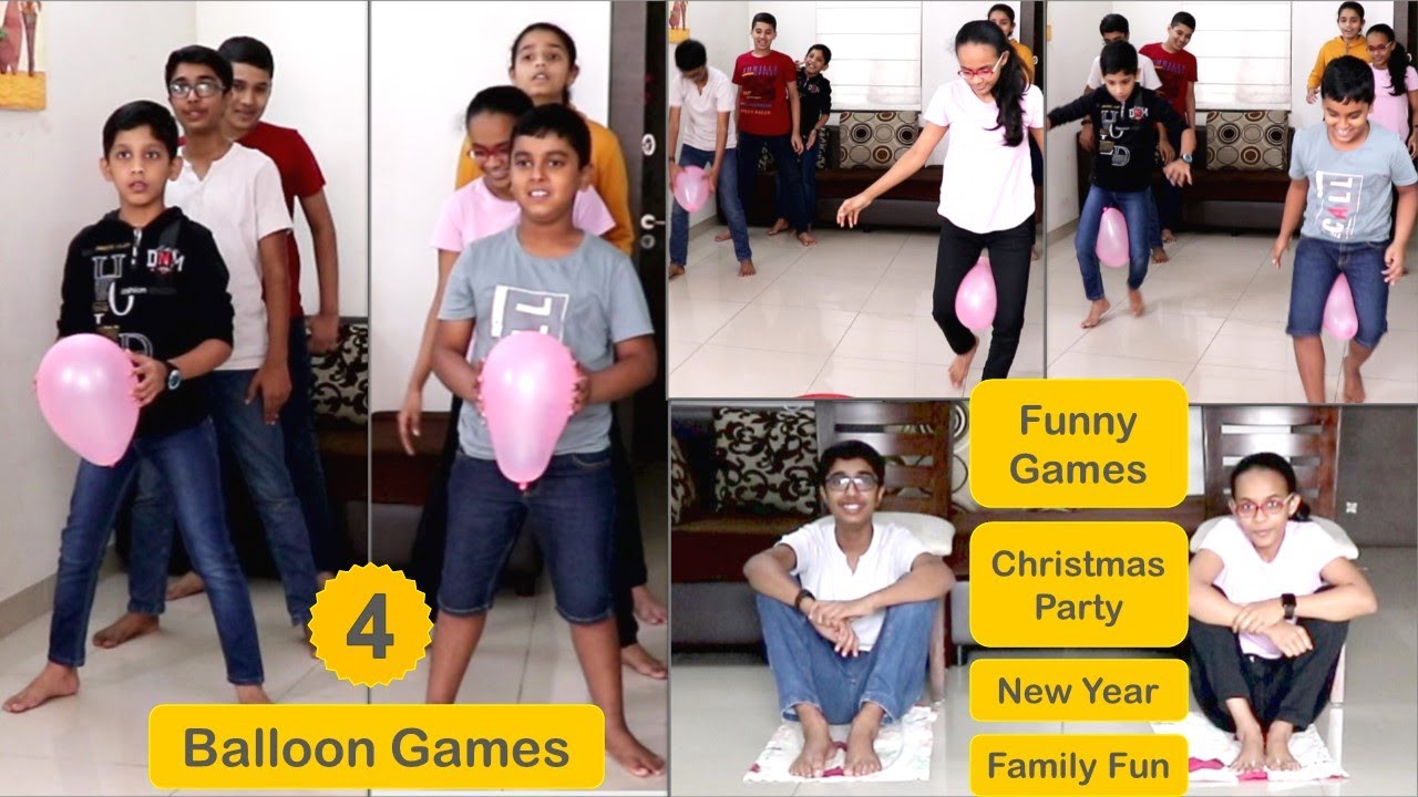 4 Balloon Games, Indoor Games for Kids and Family