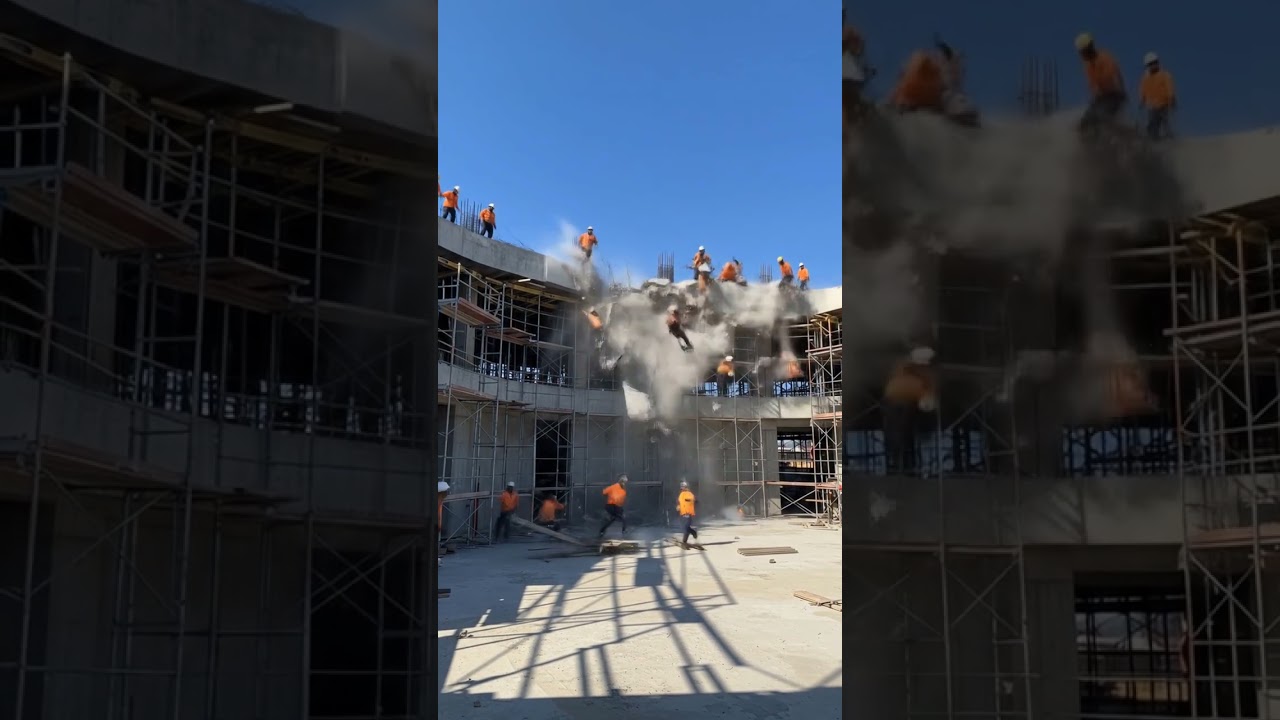 SHOCKING Scaffolding Collapse Caught on Camera | AI-Generated Disaster Simulation 2025
