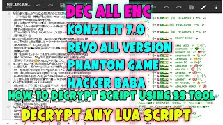 How To Decrypt Script Using Ss Tool Decrypt | Lua Script | Lua Script Decrypt  Kase Kare | Dec Lua screenshot 5