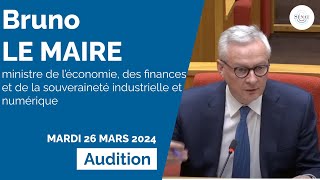 Narcotrafic : quel rôle pour Bercy ? Audition de Bruno Le Maire