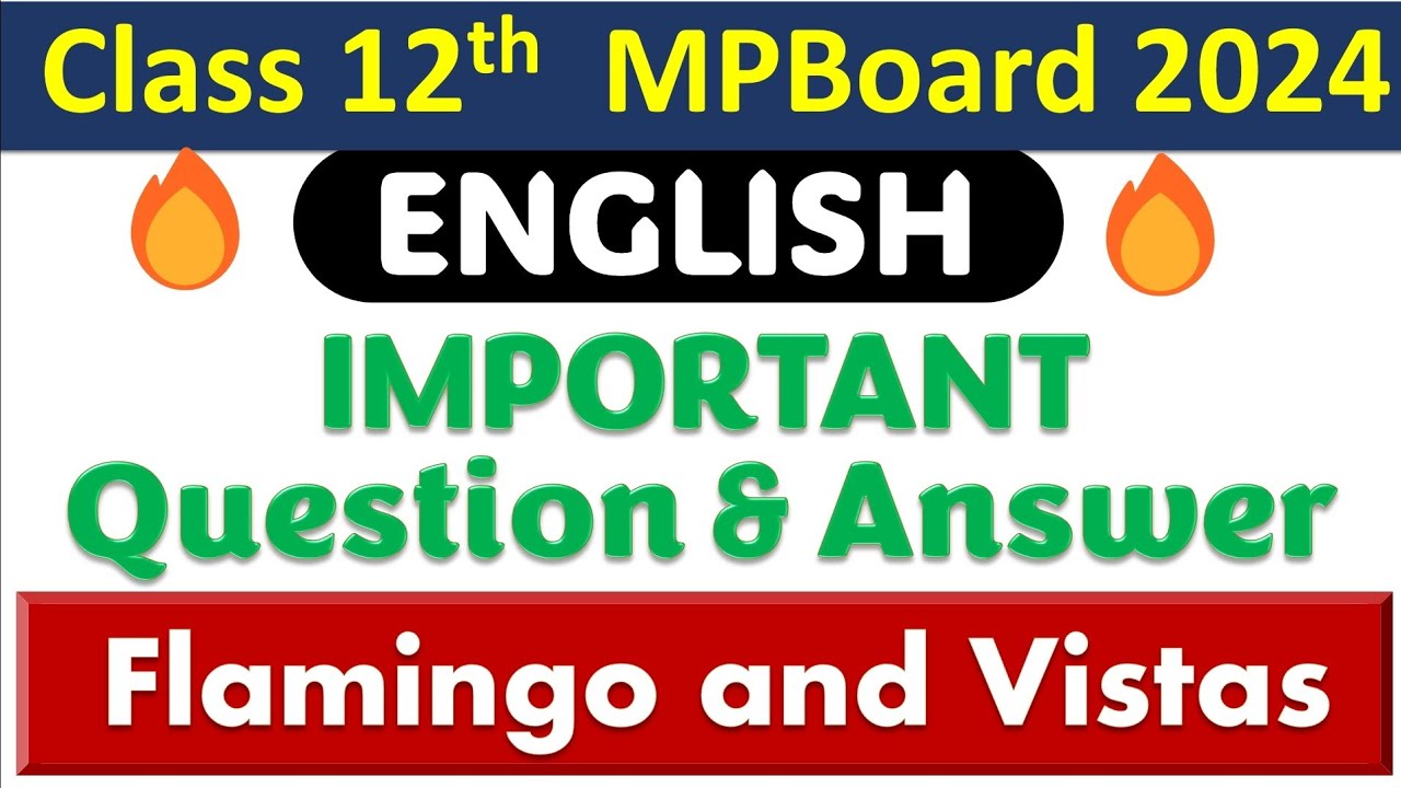 English Class 12 Important Question Answer Mp board 2024 | 12th English ...