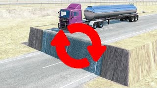 Cars vs Unfinished Road BUT REVERSED #2 – BeamNG Drive