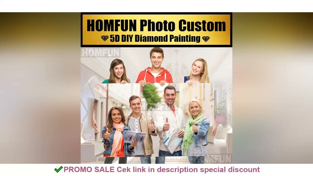 HOMFUN Photo Custom Diamond Painting Cross Stitch Full Square Rhinestone 3D DIY Diamond Embroidery D
