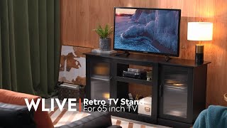 Wlive Retro Tv Stand For 65 Inch Tv, Tv Console Cabinet