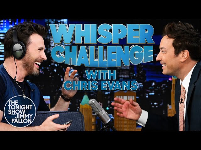 Whisper Challenge with Chris Evans | The Tonight Show Starring Jimmy Fallon class=