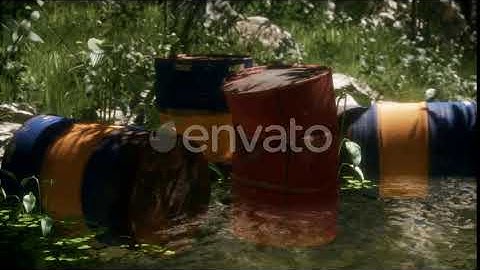 Rusty Barrels in Green Forest | Motion Graphics - Envato elements