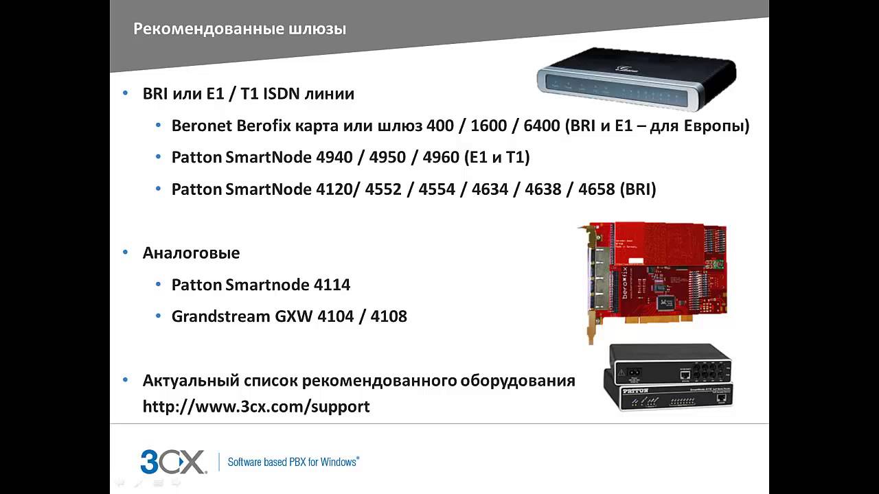 3.2 Настройка PSTN шлюзов