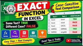EXACT Function in Excel | Case-Sensitive Text Comparison with Example Update