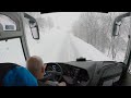 Bus drive in the alps snow season  4k