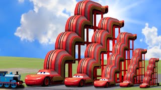 Big Small Long Stair Lightning Mcqueen Vs Trains Beamngdrive