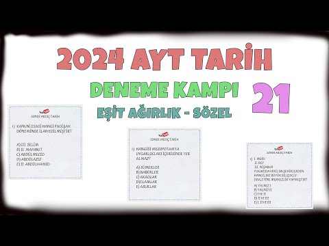 2024 AYT Tarih Deneme Kampı Deneme 21 - EA SÖZEL #aytdeneme #ayttarihdeneme #tarihdenemekampı