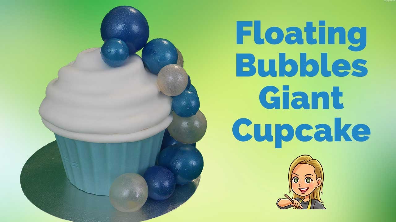 Floating Bubbles Giant Cupcake using Edible Gelatin Bubbles YouTube