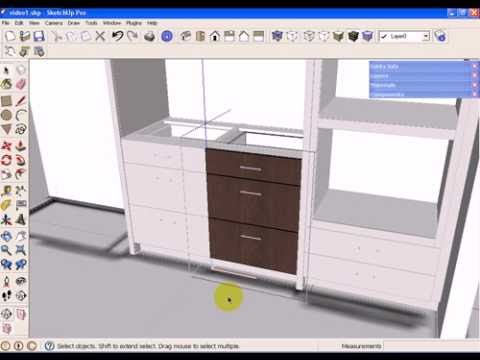 Sketchup Kitchen Design Using Dynamic Component Cabinets Part 1