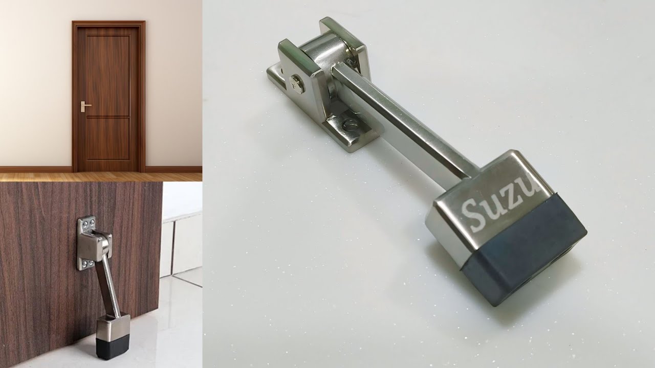 Premium Quality (Suzu) Stainless Steel Door Stopper |Door Stopper Rubber Powerful Working with Screw