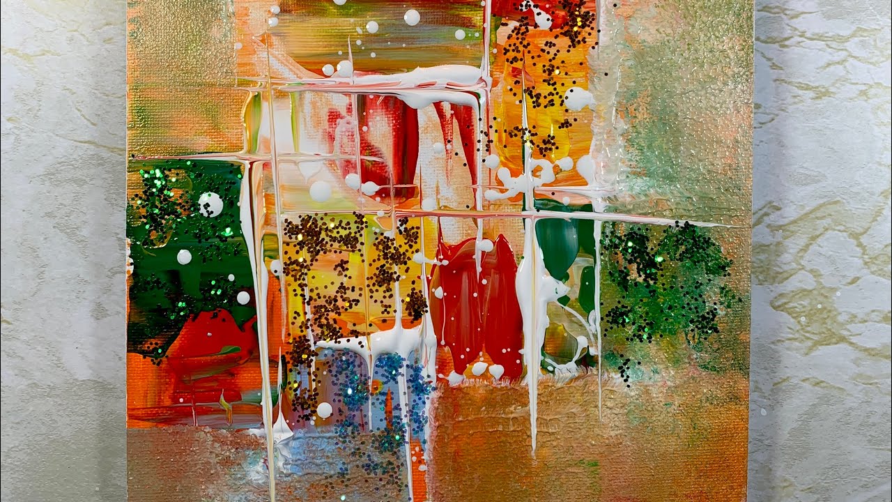 Contemporary Abstract Painting With Sparks On Acrylics | Colorful Art | Satisfying Rainy Sounds
