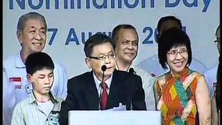 Tan Jee Say's speech on Nomination Day, Aug 17 2011