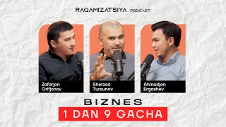 Biznesni 1 dan 9 gacha Rivojlantirish | Sherzod Tursunov | Raqamizatsiya Podcast