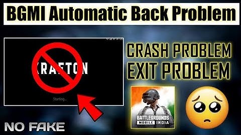 BGMI Auto Back Problem Solve | Bgmi Black Screen Problem Solve | Automatically back problem |