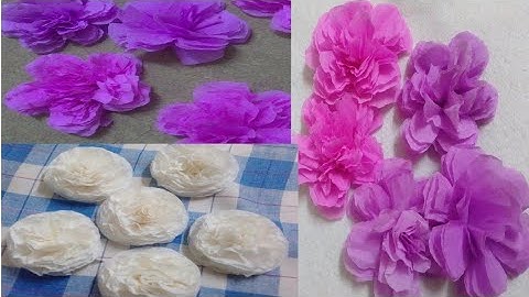 How to make pom pom flower with crepe paper in just  2mins