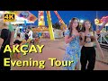 Akay evening walking tour 4k u50fps  akcay coast  funfair amusement park