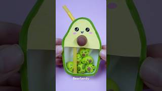 Cute Avocado Bubble Tea DIY 🥑🧋 | Clay &amp; Paper Craft | BearFamily #shorts #toys #funny