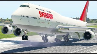 B747 Landing Gear Failure Emergency Landing - X-Plane 11 screenshot 5