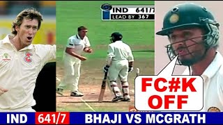 Harbhajan vs Mcgrath fight india vs australia 2001 test match Highlights HD