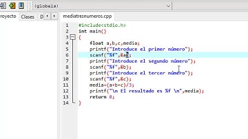 Media tres números en C++