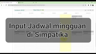 CARA INPUT JADWAL MINGGUAN DI SIMPATIKA