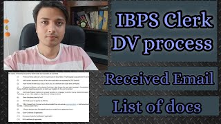 IBPS Clerk DV process started | Email received | PNB