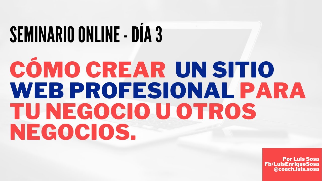 Día 3 - Cómo crear un sitio web profesional paso a paso - YouTube