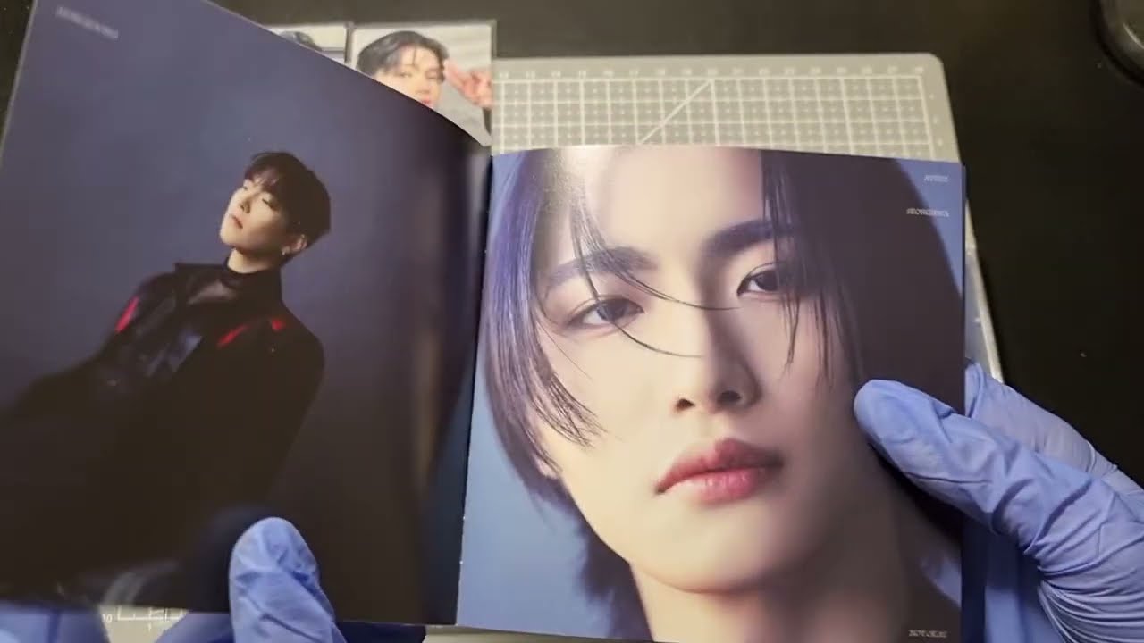 ASMR unboxing Japanese ateez album not okay and Yunho photocards