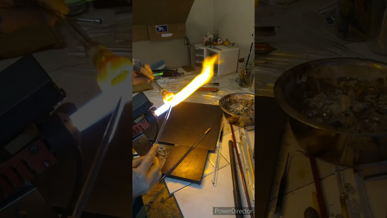 This is how glassblowers get color on the inside!