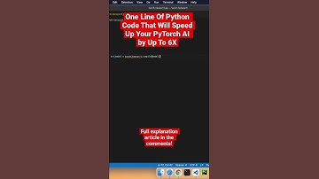 One Line Of Python Code That Will Speed Up Your PyTorch AI by Up To 6X #python #ai #pytorch