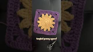 Tangled CROCHET Sun Granny Square☀️ #crochet #diy #crochetpattern #craft #shorts