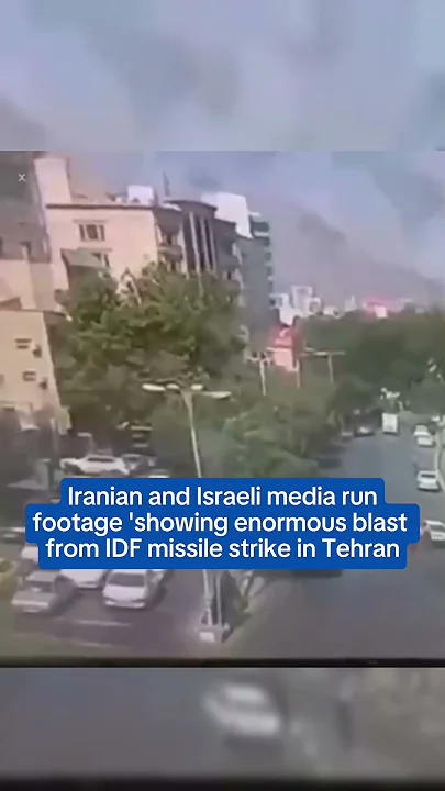Israeli and Iranian state media run footage ‘showing enormous blast’