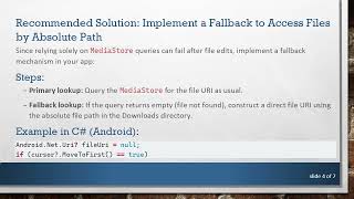 Handling MediaStore Accessibility Issues for Excel Files on Android 14 in .NET MAUI