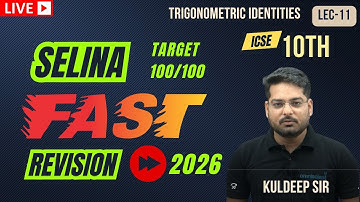 ICSE 10th Maths #revision 2026| Trigonometric Identities | Lec-11 |  #icsemaths #ICSE