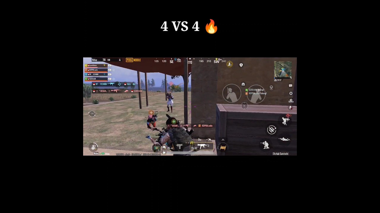 ADU KERAS 4 VS 4 🔥| PUBG MOBILE 
