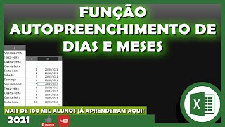 Tutorial Excel Preencher Data Automaticamente Preencher Dias Meses e Anos 2021