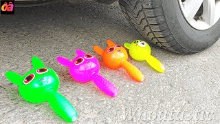 EXPERIMENT: Car vs Squeaky Toys | Crushing Crunchy & Soft Things by Car | Car vs Toys | ASMR screenshot 1