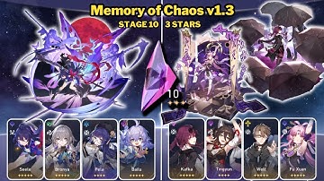 E0 Seele & E0 Kafka+E0 Fu xuan HSR MOC Stage 10 Part 2 (3 Stars) | Honkai Star Rail v1.3
