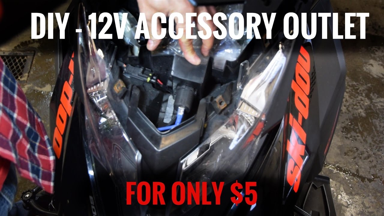 DIY - Ski-doo 12 v accessory outlet build and install - YouTube