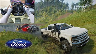 Ford F450 Truck Recovery In Snow Runner | Logitech G923 Gameplay