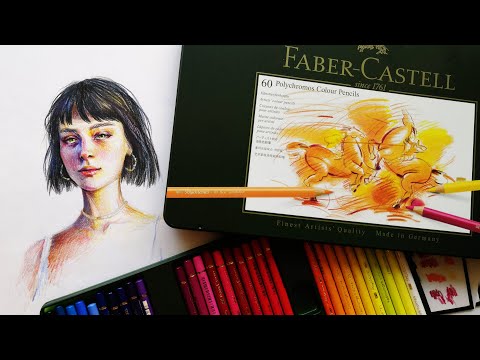 РАСПАКОВКА И ВЫКРАСКА Faber Castell Polychromos  Мои первые цветные карандаши❤