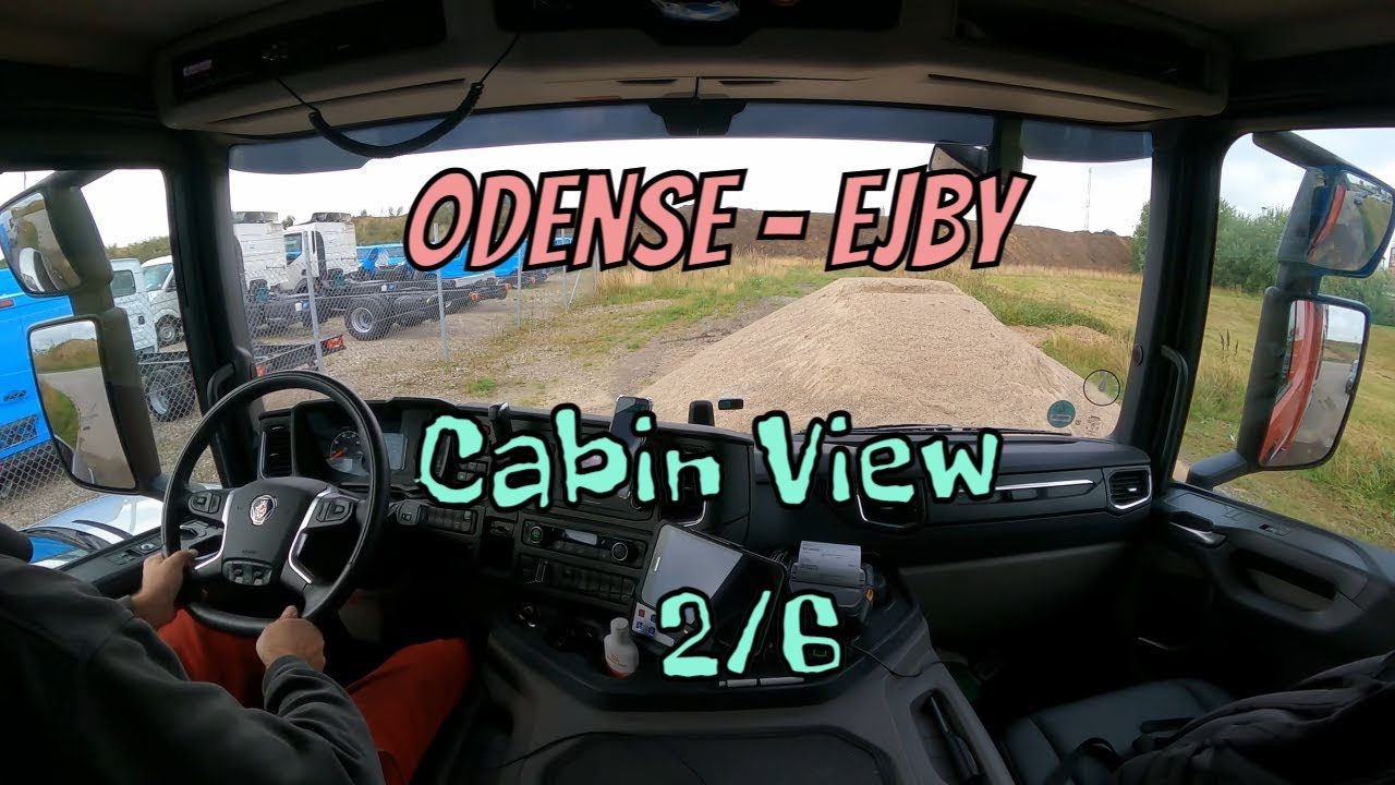  Odense-Ejby - Cabin View Driving Scania P410 Car Carrier - TDOC 30/08-2021 #2/6
