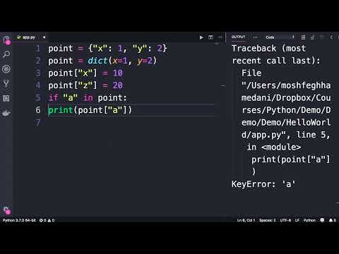 Python #57 - Dictionaries [By Mosh Hamedani]