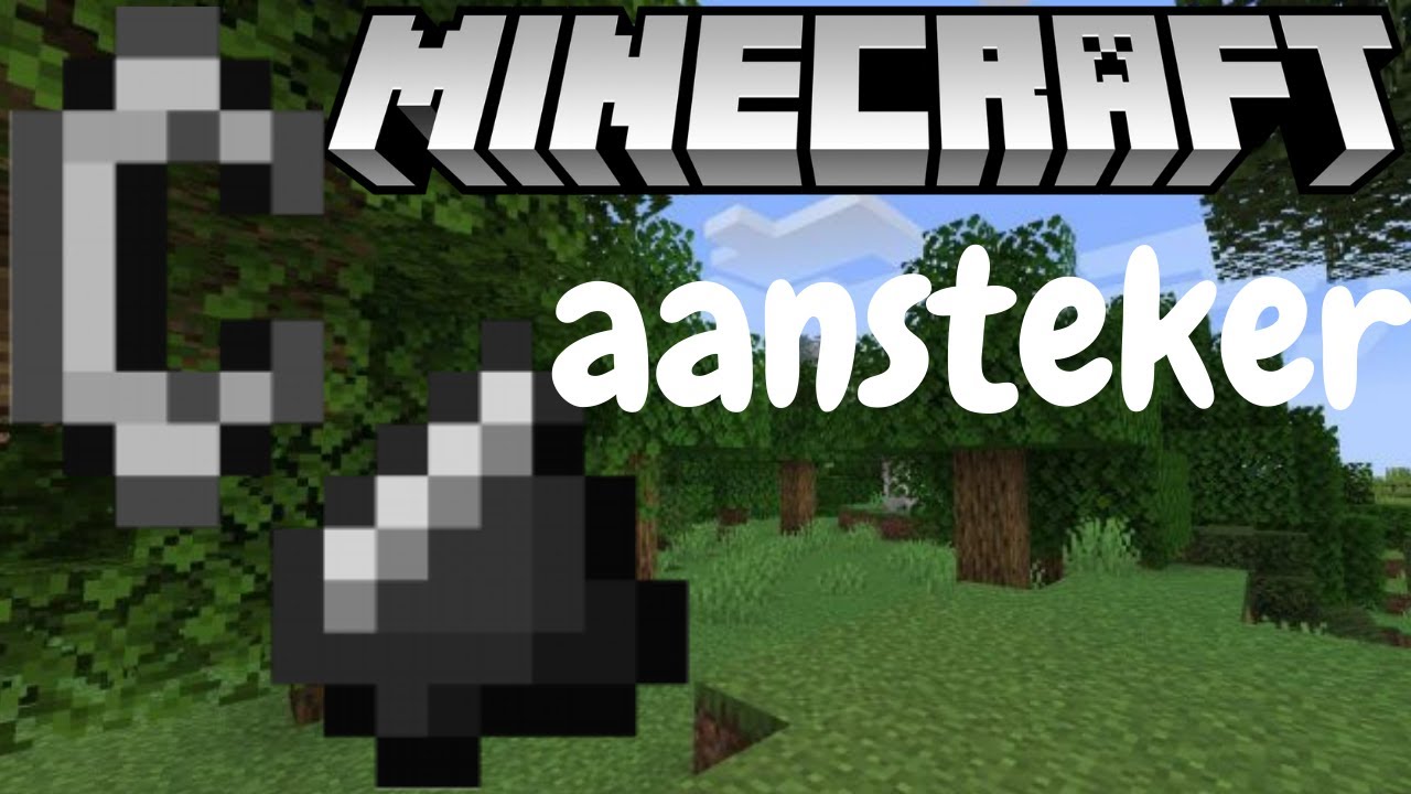 Hoe maak je een aansteker in minecraft (flint and steel) - YouTube