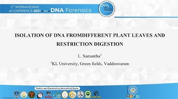 Isolation of DNA from Different Plant Leaves and Restriction Digestion : ePoster14